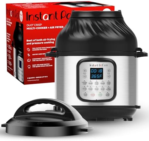 Instant Pot Duo Crisp 8 Qt 11-in-1 Air Fryer + Pressure Cooker, Steel