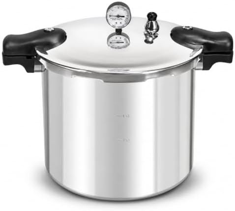 Barton Pressure Canner Release Valve Aluminum Canning Pot Cooker Pot Stove Top with Pressure Gauge Instant Fast Cooking Pot Stewing Locking System (22 Quarts) Meat, Poultry & Vegetable