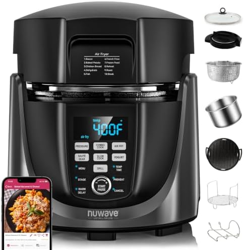 Nuwave Duet Air Fryer, Electric Pressure Cooker & Grill Combo, 450-in-1