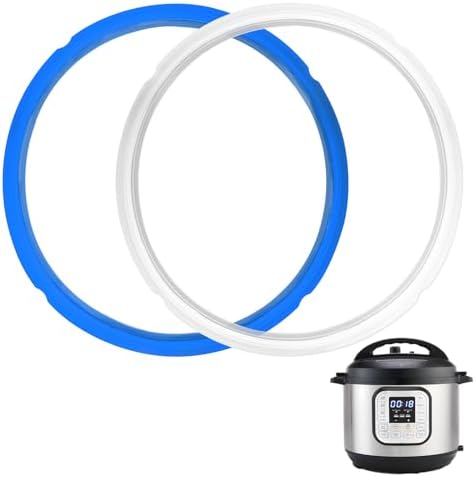 2 Pack Sealing Ring 6QT for Instant Pot, Food-Grade Silicone Seal Rings Replacement for Instant Pot 6 Quart, Gasket for Instantpot Sealing Ring 6 Qt Clear, Blue